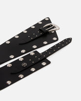 Δερμάτινη ζώνη 15 cm με τρουκς και ζωνάκι - | Pinko