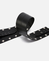 Δερμάτινη ζώνη 15 cm με τρουκς και ζωνάκι - | Pinko