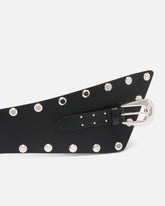 Δερμάτινη ζώνη 15 cm με τρουκς και ζωνάκι - | Pinko