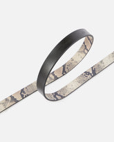 Ζώνη 2 cm με στάμπα πύθωνα και οβάλ αγκράφα - | Pinko