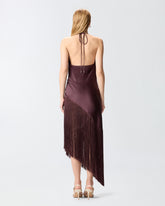 Top asimmetrico in satin con frange - | Pinko