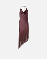 Top asimmetrico in satin con frange - | Pinko