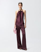 Pantaloni svasati in satin - | Pinko