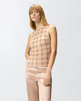 Top sin mangas de tul con cristales - | Pinko