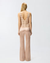 Sleeveless tulle top with crystals - | Pinko