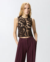 Top smanicato crochet geometrico - | Pinko