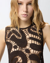 Top smanicato crochet geometrico - | Pinko