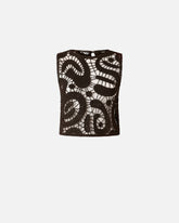 Top smanicato crochet geometrico - | Pinko