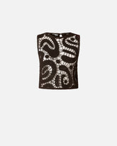 Top smanicato crochet geometrico - | Pinko