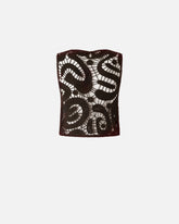 Αμάνικο κροσέ τοπ με γεωμετρικό σχέδιο - | Pinko