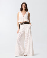 Trousers with openwork motif - | Pinko
