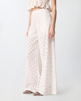 Trousers with openwork motif - | Pinko