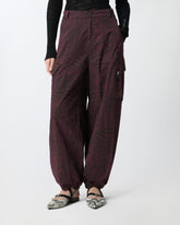 Balloon trousers with animal motif - Bordeaux | Pinko