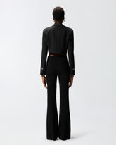 Trousers with embroidered jewel roses - | Pinko