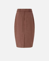 Jupe mi-longue ajustée avec ceinture - Marron | Pinko