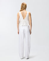 Crop top con volant e laccetti - | Pinko