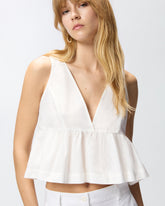 Crop top con volant e laccetti - | Pinko