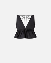 Crop top con volant e laccetti - | Pinko