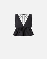 Crop top with ruffle and ties - | Pinko