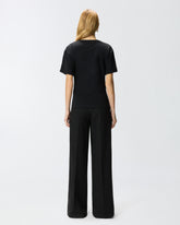 T-shirt with draping and gold detail - | Pinko