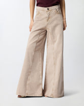 Jeans marroni con pizzo in vita - | Pinko