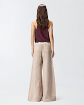 Jeans marroni con pizzo in vita - | Pinko