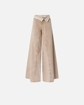 Jeans marroni con pizzo in vita - | Pinko