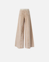 Jeans marroni con pizzo in vita - | Pinko