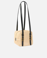 Sac à épaule en raphia et cuir - | Pinko