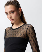 Jersey sweater with Love Birds logo lace - | Pinko