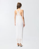 Vestido midi efecto ganchillo con lentejuelas - | Pinko