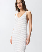 Vestido midi efecto ganchillo con lentejuelas - | Pinko