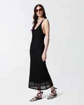 Vestido midi efecto ganchillo con lentejuelas - | Pinko