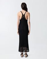 Vestido midi efecto ganchillo con lentejuelas - | Pinko