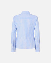 Camicia in cotone a righe con logo - | Pinko