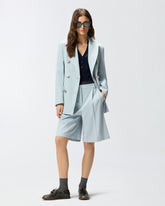 Bermuda shorts with pressed pleat detail - Light Blue | Pinko