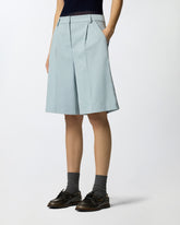 Bermuda shorts with pressed pleat detail - Light Blue | Pinko
