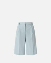 Bermuda shorts with pressed pleat detail - Light Blue | Pinko