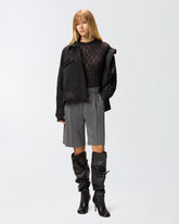 Bermuda in frescolana con pieghe sartoriali - | Pinko