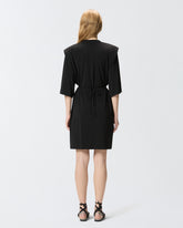 Vestido corto con hombreras y cadena - | Pinko