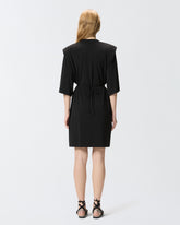 Mini dress with structured shoulders and chain - | Pinko
