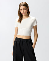 Bustier top with short sleeves - | Pinko