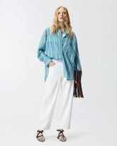 Chemise en coton à rayures et poches - | Pinko