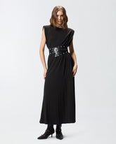 Abito lungo smanicato con catena - | Pinko
