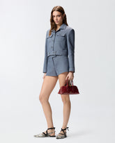 Cropped jacket with topstitching - | Pinko