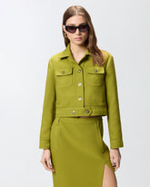 Cropped jacket with topstitching - | Pinko