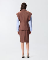 Sleeveless rustic-effect jacket - | Pinko
