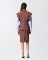 Sleeveless rustic-effect jacket - | Pinko