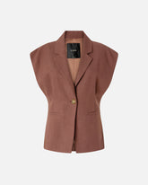 Sleeveless rustic-effect jacket - | Pinko