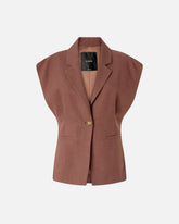 Sleeveless rustic-effect jacket - | Pinko